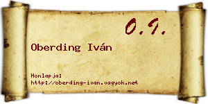 Oberding Iván névjegykártya
